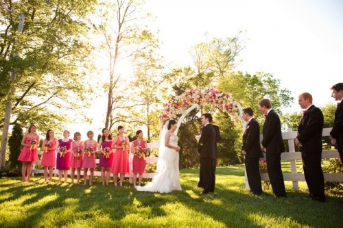 Hot-Pink-Bridesmaid-Dresses