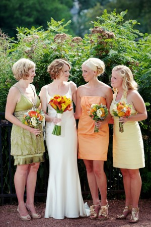 Orange-Yellow-and-Green-Bridesmaids