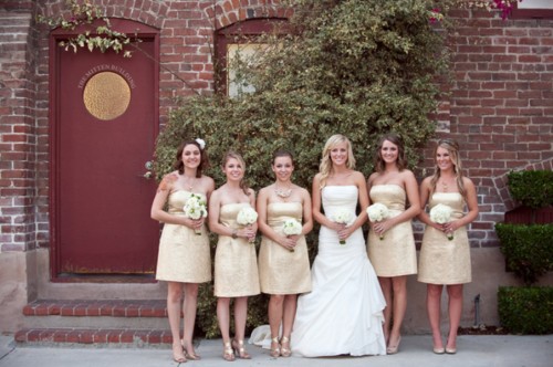 Gold-Bridesmaids-Dresses