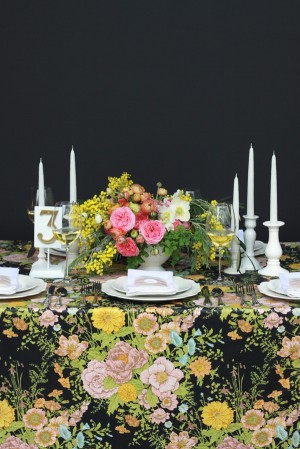 Pink-Yellow-Black-Elegant-Wedding-Centerpiece-4