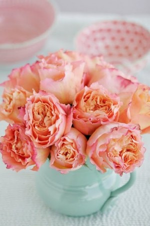 Peach-Flowers-in-Aqua-Vase