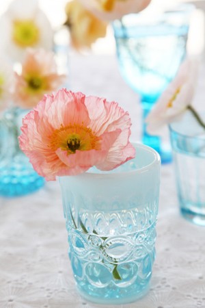 Poppies-in-Blue-Glass-Vase