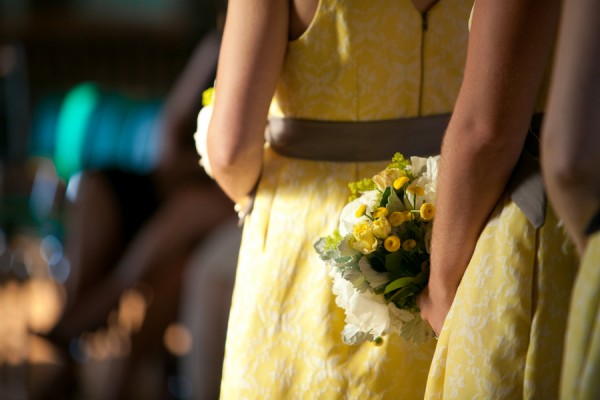 Yellow-Gray-Bridesmaids-Dresses