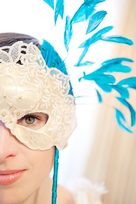 Lace-and-Feather-Mask