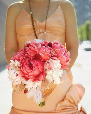 Sherbet-Peach-Bridesmaids-Hot-Pink-Bouquet