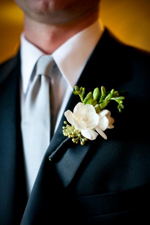 White-and-Green-Boutonniere