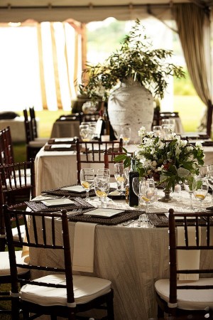 Elegant-Brown-White-Green-Tented-Wedding-Reception