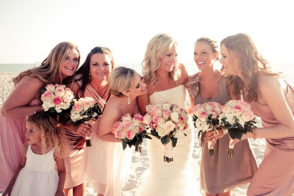 Pretty-Pink-Beach-Wedding-Bridesmaids