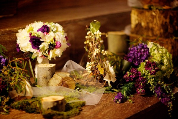 Green-Purple-White-Rustic-Wedding-Table-Decor