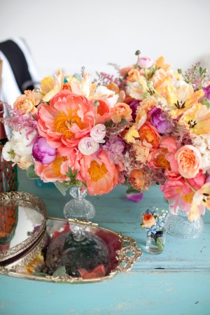 Peach-Coral-Pink-Yellow-Wedding-Flowers