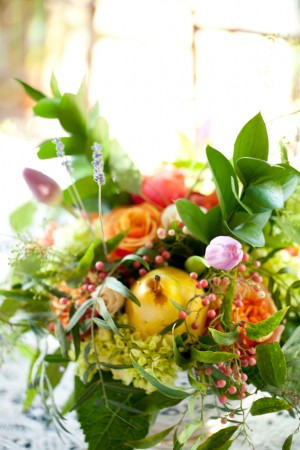 Apples-Coral-Greenery-Centerpiece