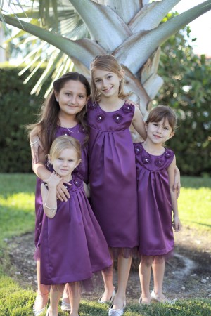 Purple-Flower-Girl-Bridesmaids-Dresses