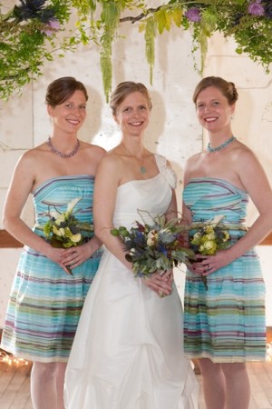 Striped-Bridesmaids-Dresses