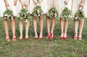 pink-red-rustic-bridesmaids-dresses