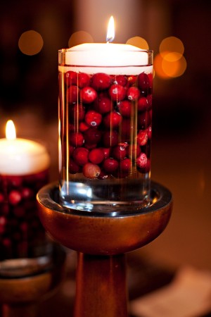 Cranberry-Floating-Candle-Centerpiece