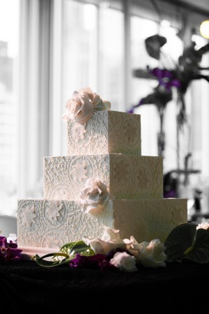 Square-Tiered-White-Wedding-Cake