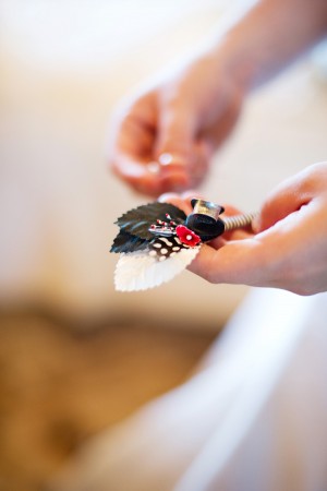 Red-Black-Feather-Boutonniere