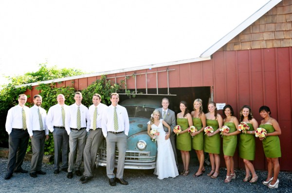 Rustic-Lime-Green-Bridal-Party