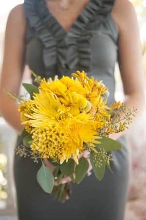 Yellow-Bouquet-Gray-Bridesmaids-Dresses