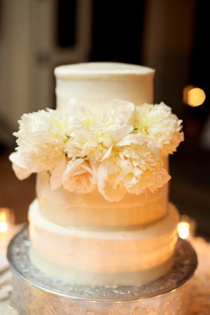 Clean-White-Wedding-Cake-With-Peonies