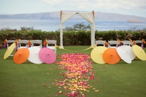 Orange-Pink-Yellow-White-Island-Wedding-Ceremony-Decor
