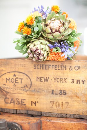 Safflower-and-Artichoke-Wedding-Bouquet