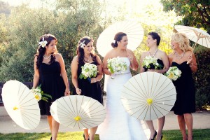 Black-and-White-Bridesmaids-Gowns