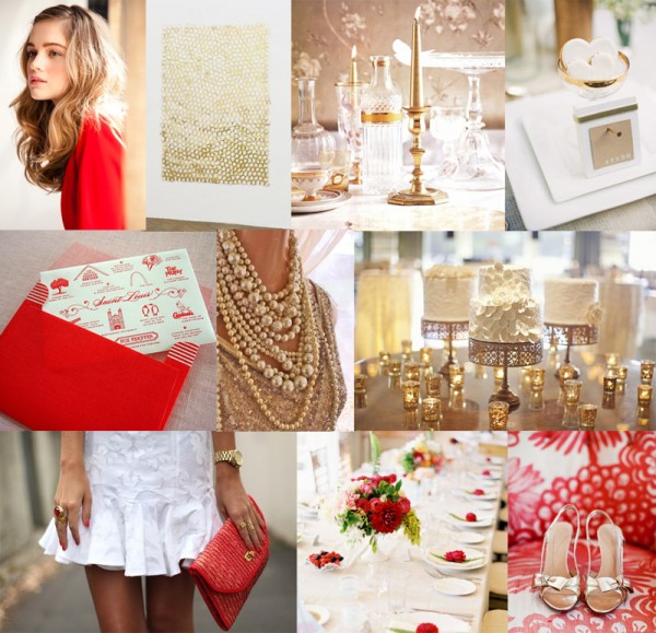 Modern-Glamorous-Red-White-Gold-Wedding-Ideas