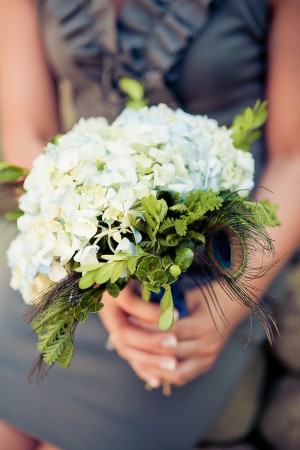 Peacock-Hydrangea-Boxwood-Wedding-Bouquet
