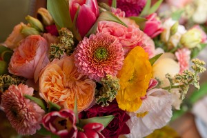 Pink-and-Sherbet-Rose-Poppy-Tulip-Centerpiece