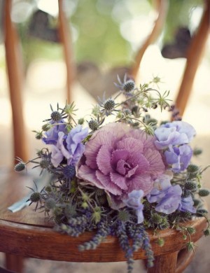 Sweet-Pea-Cabbage-Thistle-Lavender-Wedding-Bouquet1