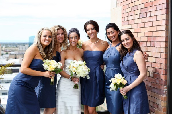Blue-Indigo-Taffeta-Bridesmaids-Dresses