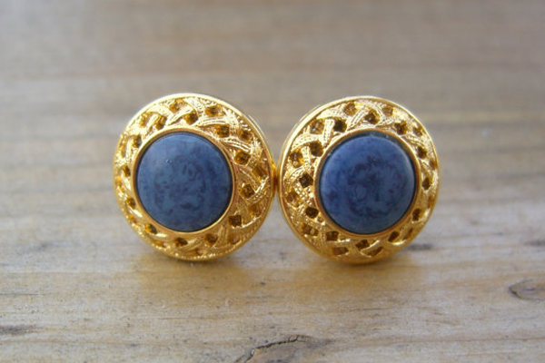 Indigo-Gold-Earrings