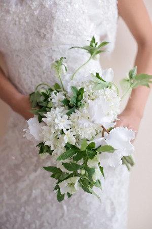 Ruffly-White-and-Green-Wedding-Bouquet