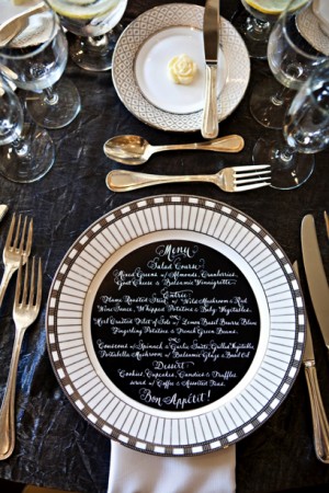 black-and-white-calligraphy-menu-place-setting