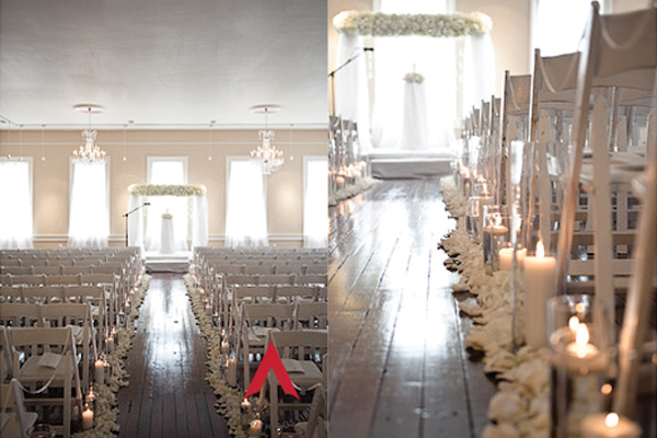 Clean-Simple-White-Candle-Lined-Ceremony-Aisle