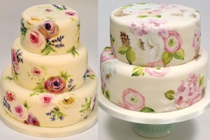 Painted-Floral-Wedding-Cakes