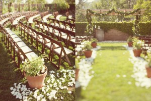 Planters-and-Flower-Petal-Wedding-Ceremony-Aisle
