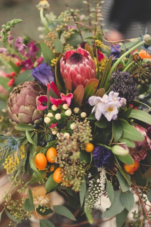 Protea-Kumquat-Eucalyptus-Lisianthus-Wedding-Flowers