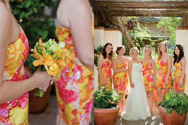 Vibrant-Floral-Print-Bridesmaids-Dresses