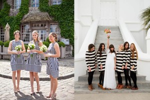 Black-and-White-Striped-Bridesmaids-Dresses