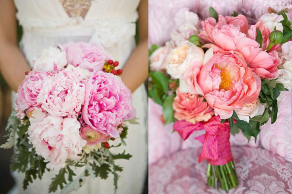 Colorful-Pink-Coral-Peony-WEdding-Bouquets