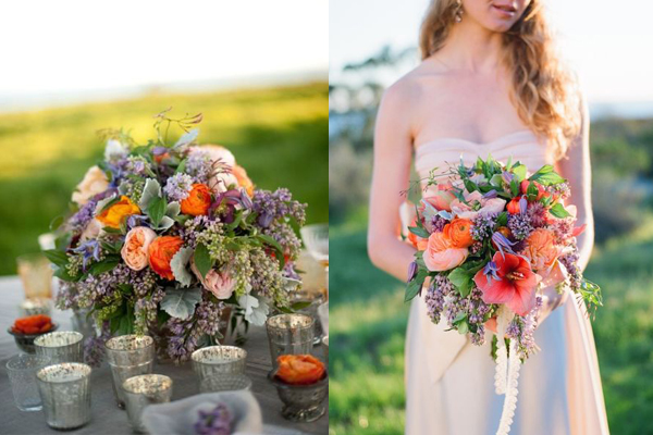 Coral-and-Lilac-Wedding-Flowers