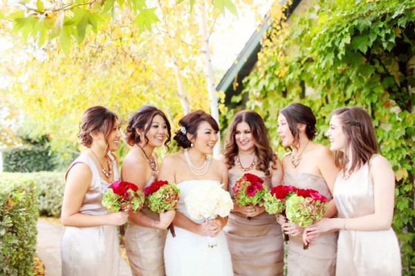 Neutral-with-Pops-of-Red-Bridesmaids