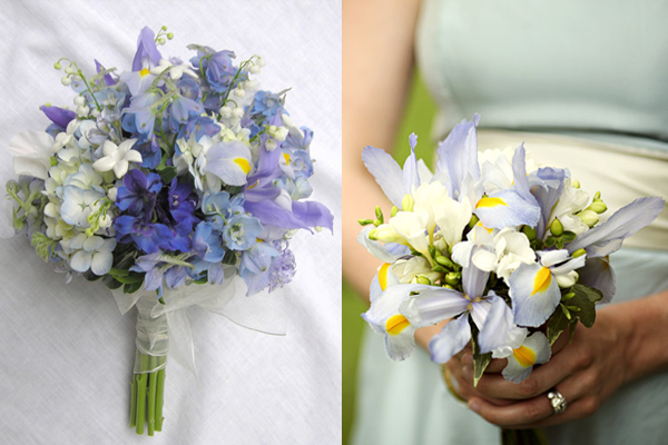 Pastel-Purple-and-Blue-Wedding-Bouquets