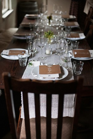 Brown White At Home Wedding Reception