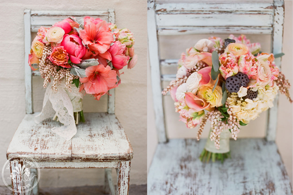 Coral-and-Peach-Bouquets