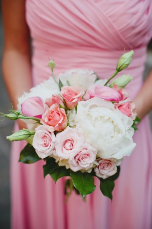 Elegant Pink and White Bridesmaids Bouquet