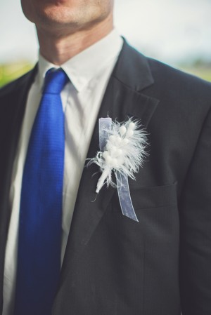 Groom Feather Boutonniere