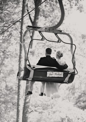 Just Married Ski Lift